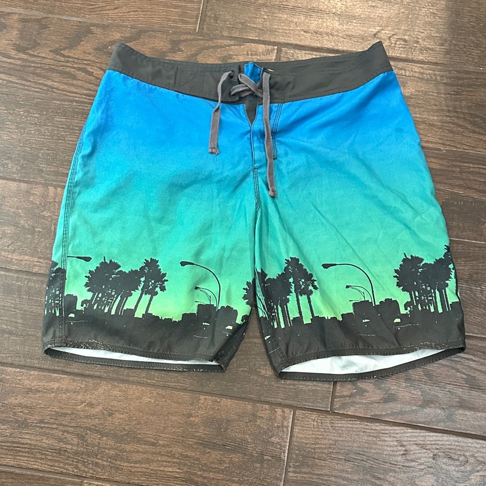 Old Navy Blue and Green Gradient Swim Shorts